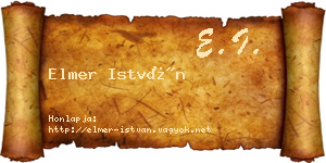 Elmer István névjegykártya